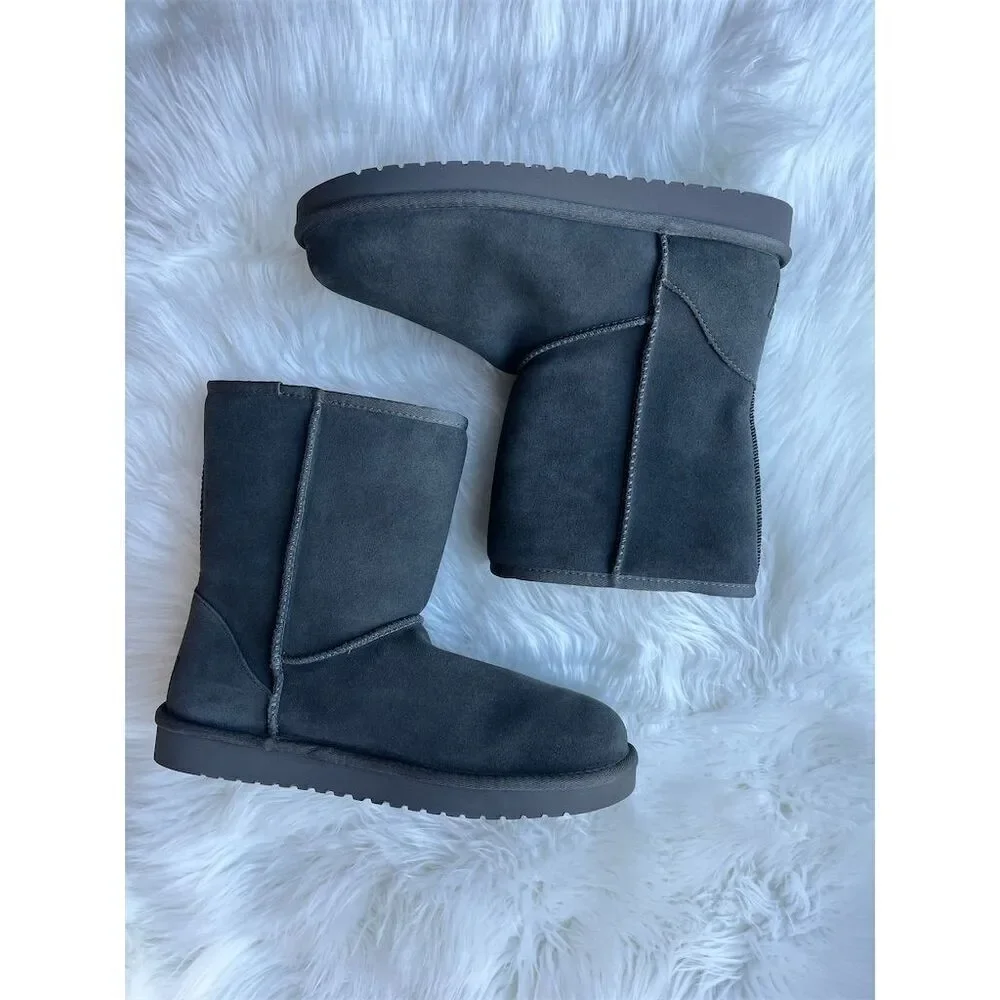 🆕Koolaburra by UGG Women's Grey Koola Suede Faux Fur Boots Size 9 Casual Winter